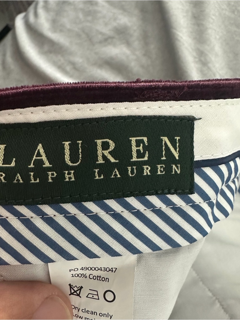 Ralph Lauren Men’s Corduroy Pants 40W x 32L Burgundy Purple 100% Cotton - Picture 4 of 9